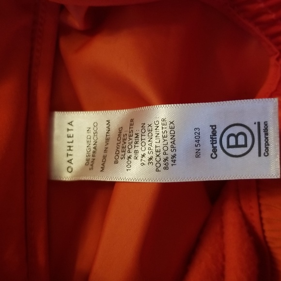 Athleta Zion Microfleece Long Sleeve Orange Bomber Jacket Size Extra Small - Picture 8 of 13